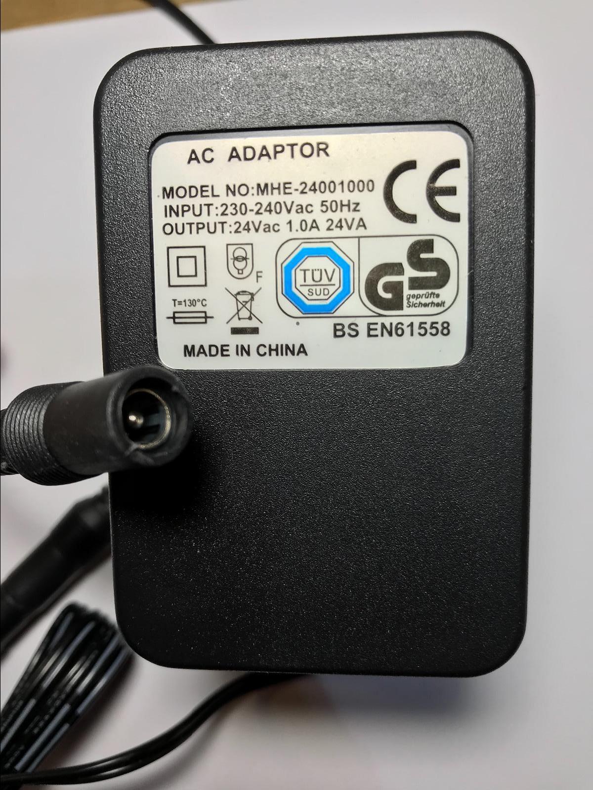 Replacement for 24V 650mA AC Adaptor model MWA48-2400650F AC-AC