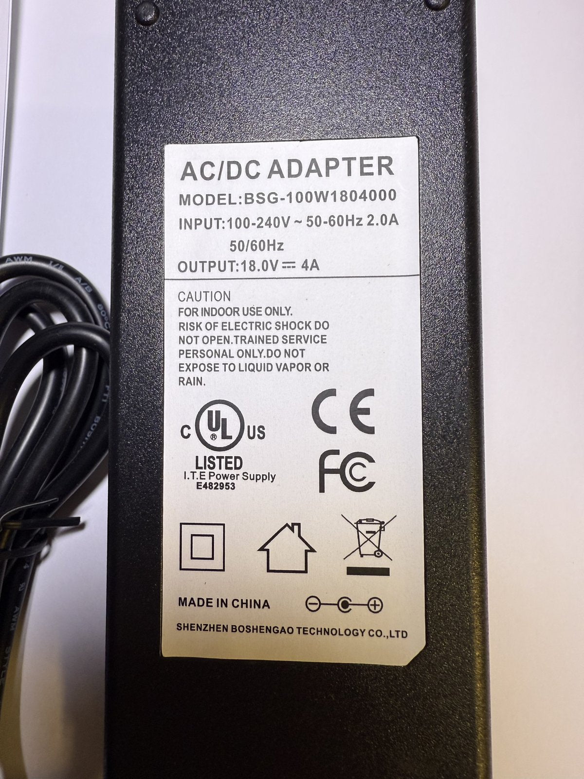 Replacement for 18.0V 3.3A SOUND FREAQ SFQ-01 AS600-180-AA330 AC Power Adaptor