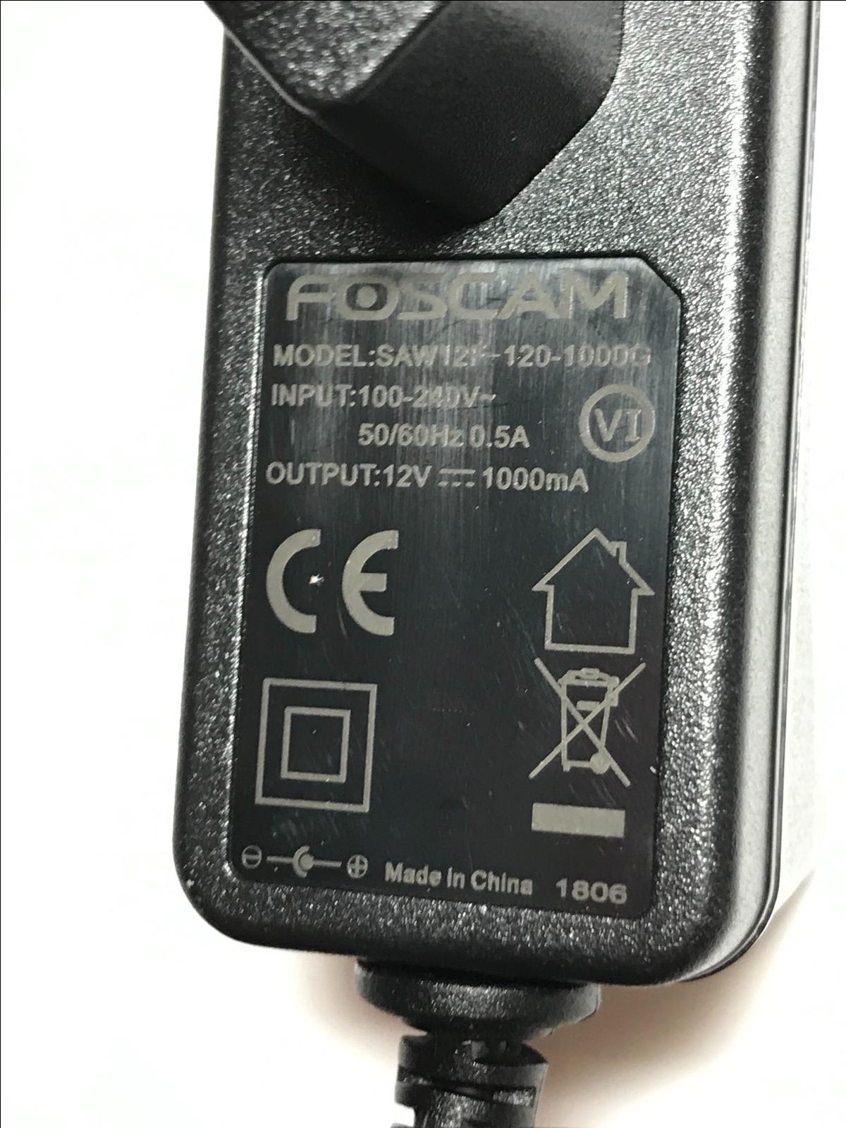 EU 12V 1A AC-DC SWITCHING ADAPTOR POWER SUPPLY 5.5mm x 2.1mm 5.5x2.1