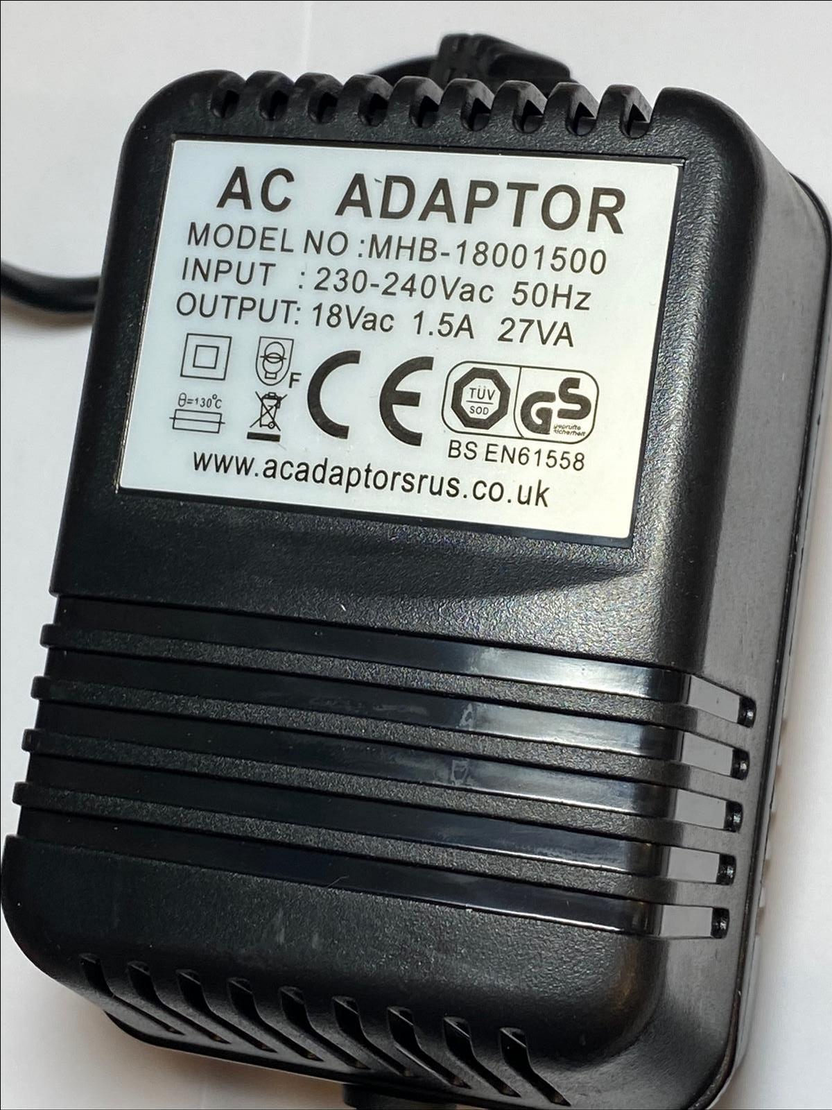 Replacement UK 18Vac 18V 600mA HKA18-600 Class 2 Transformer Power Supply