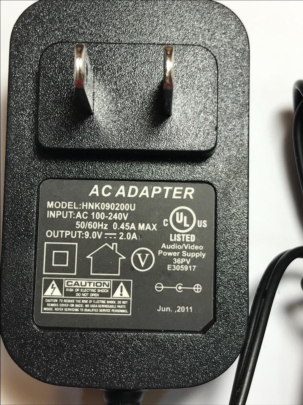 USA 2 Pin 9.0V 2.0A 9V 2A AC-DC Switching Adaptor Power Supply model HNC090200U