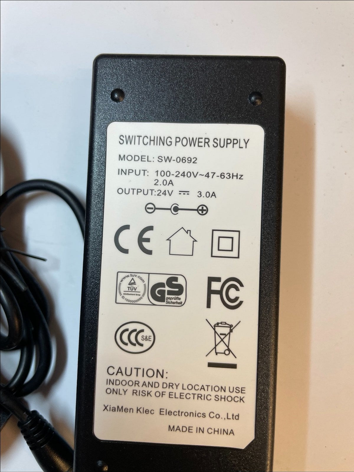 UK Replacement 24V AC-DC Power Adaptor for BROTHER SCANNCUT CM350/CM550/CM650