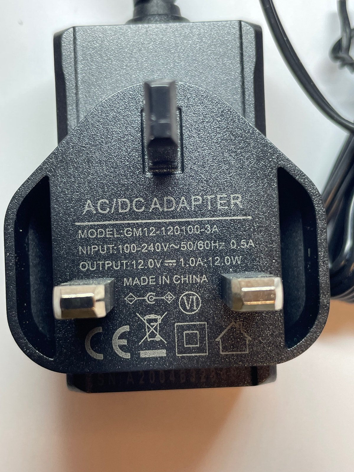 Replacement 12V 1A AC-DC Adaptor for RENPHO Cordless Handheld Massager EM-2016C
