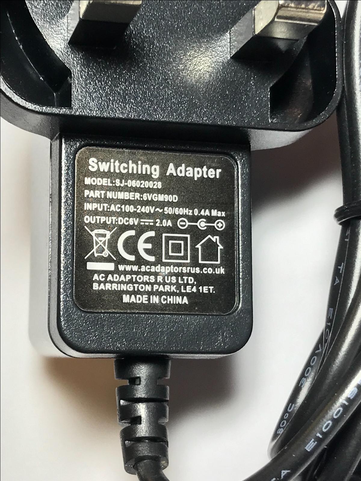 Replacement for 6V 600mA SWITCHING POWER SUPPLY S0031B0600060 THICKER VERSION