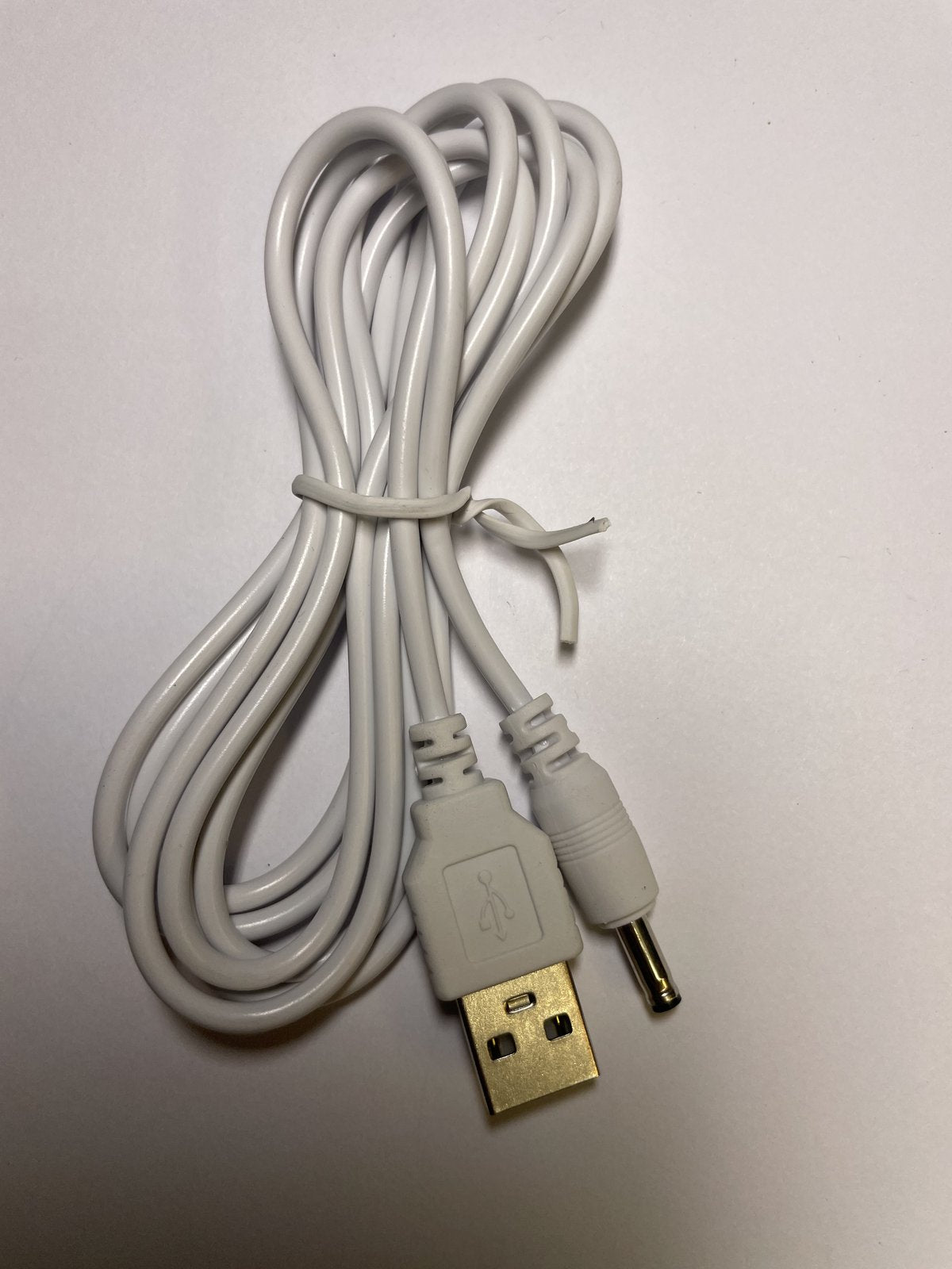 White USB-A USBA USB to 3.5mm x 1.3mm 3.5x1.3 Cable Lead