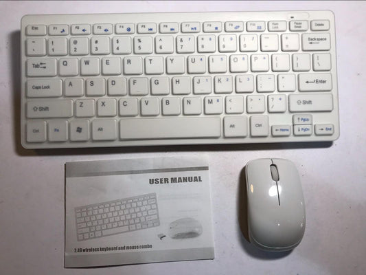 White Wireless MINI Keyboard & Mouse Set for LG 50PM680T Smart TV