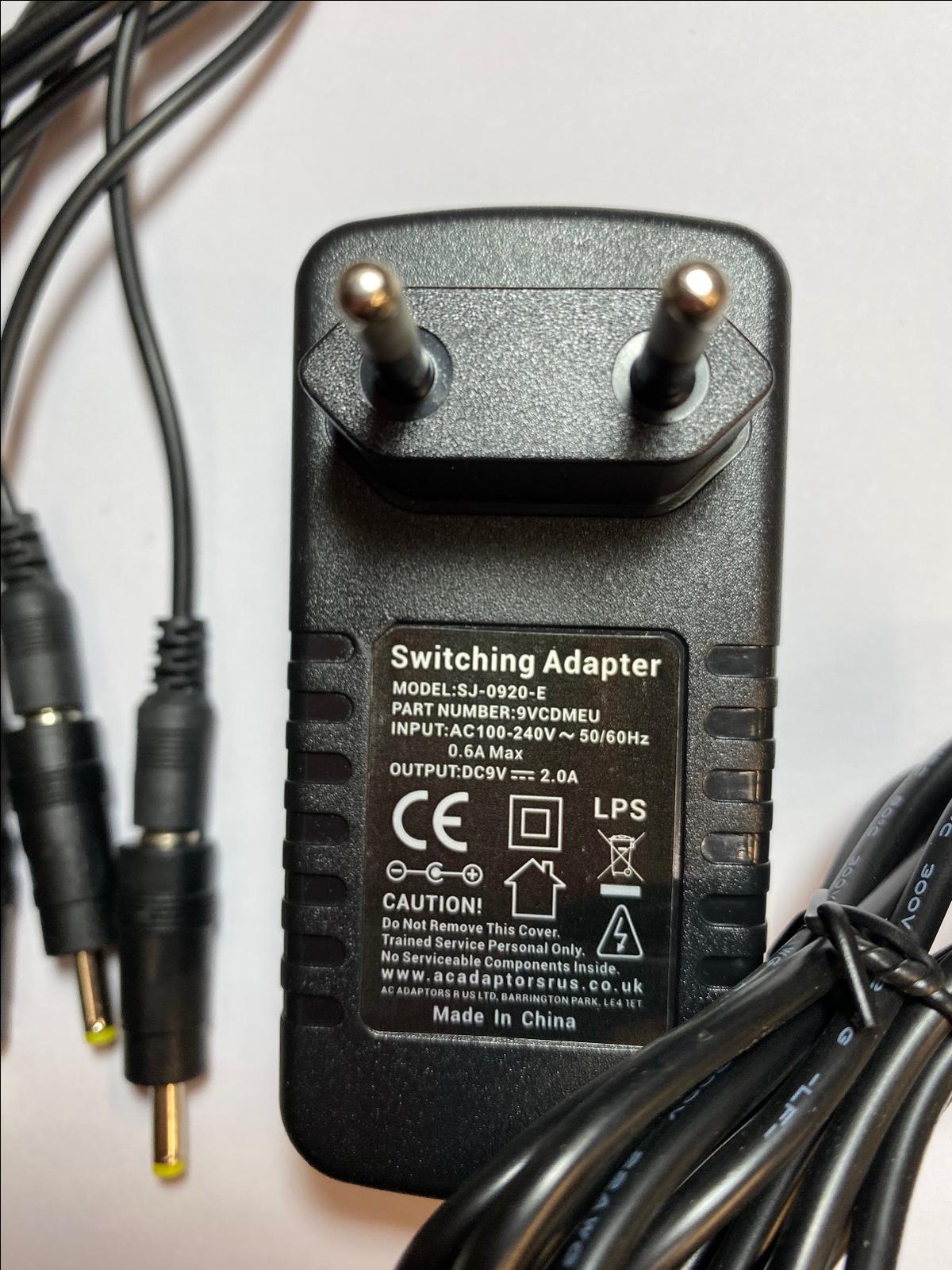 EU 9V 2A Mains AC-DC Adaptor Power Supply with 5 Way Daisy Chain for Korg Volca