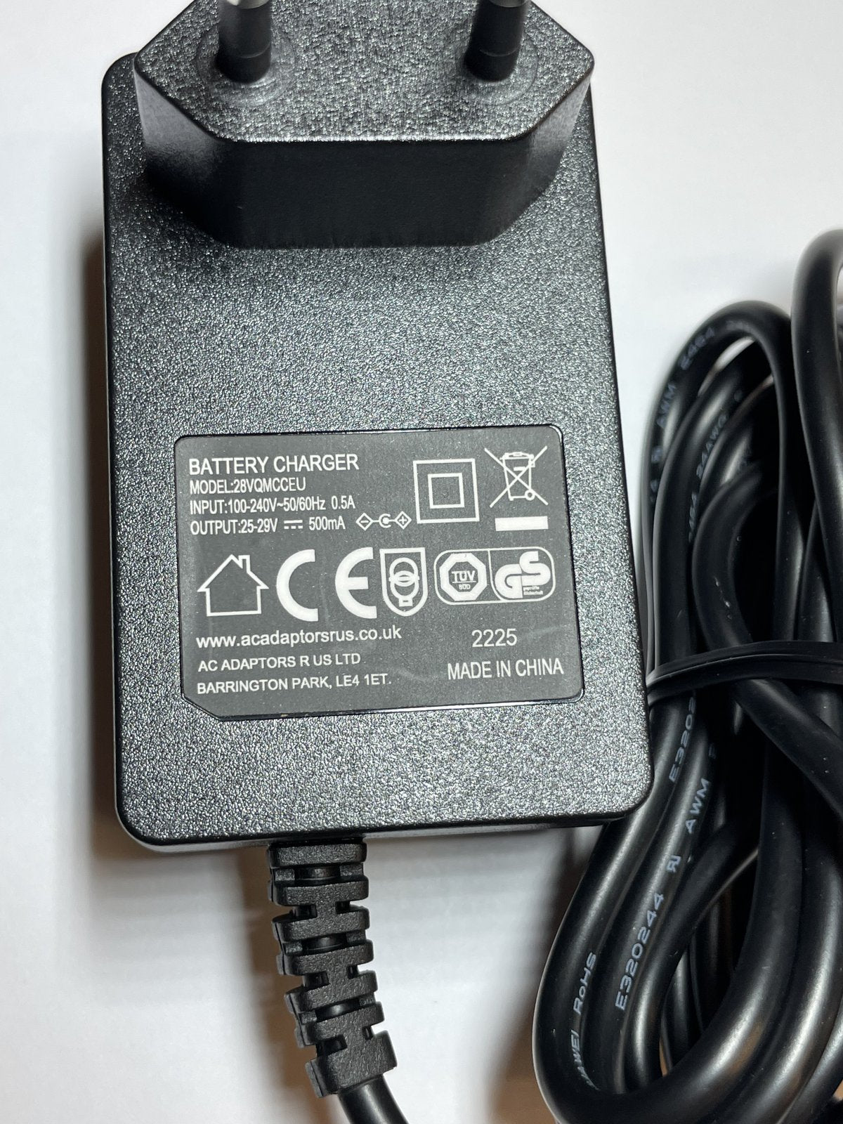 EU Replacement Battery Charger for 25-29V 800mA MC2508A-B Bush VHS01A17Z V8211