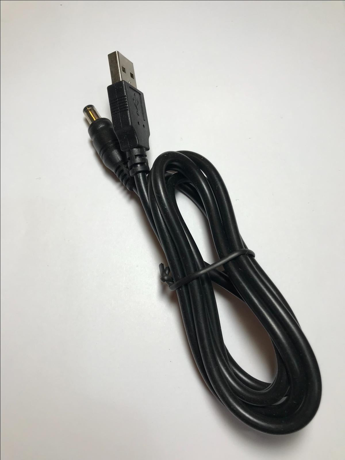 1.M Long Black USB Male to 5.5mm x 2.1mm 5.5x2.1 DC Connector Power Cable Lead