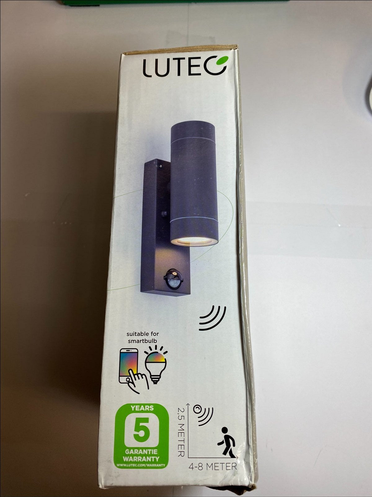 Lutec 5510816424 Graphite Vienna Up/Down Light IP44 GU10 PIR for Smartbulb