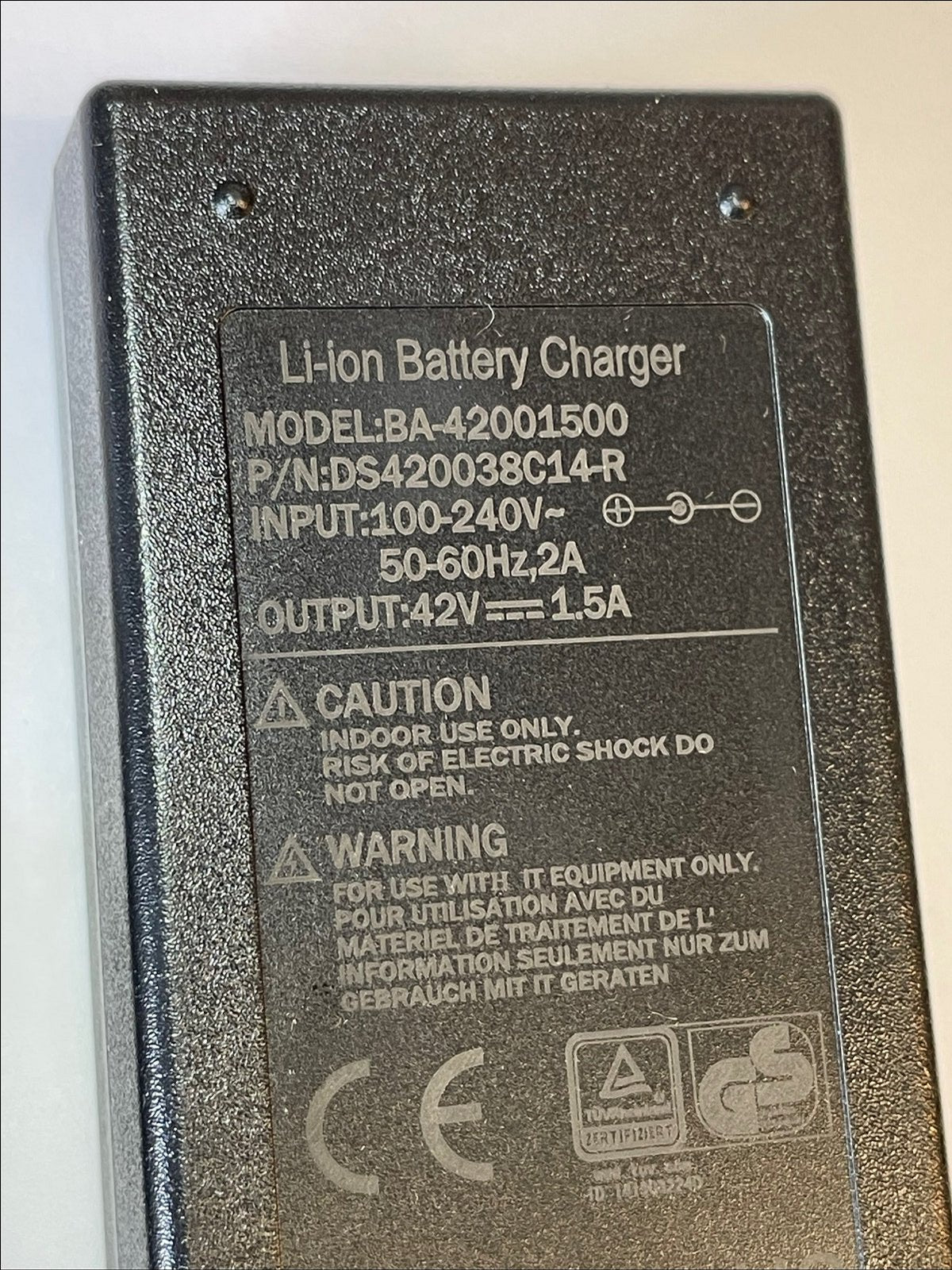 Replacement 42V 1.5A Charger for Zinc ZC06805 Eco Max Electric Scooter UK Plug