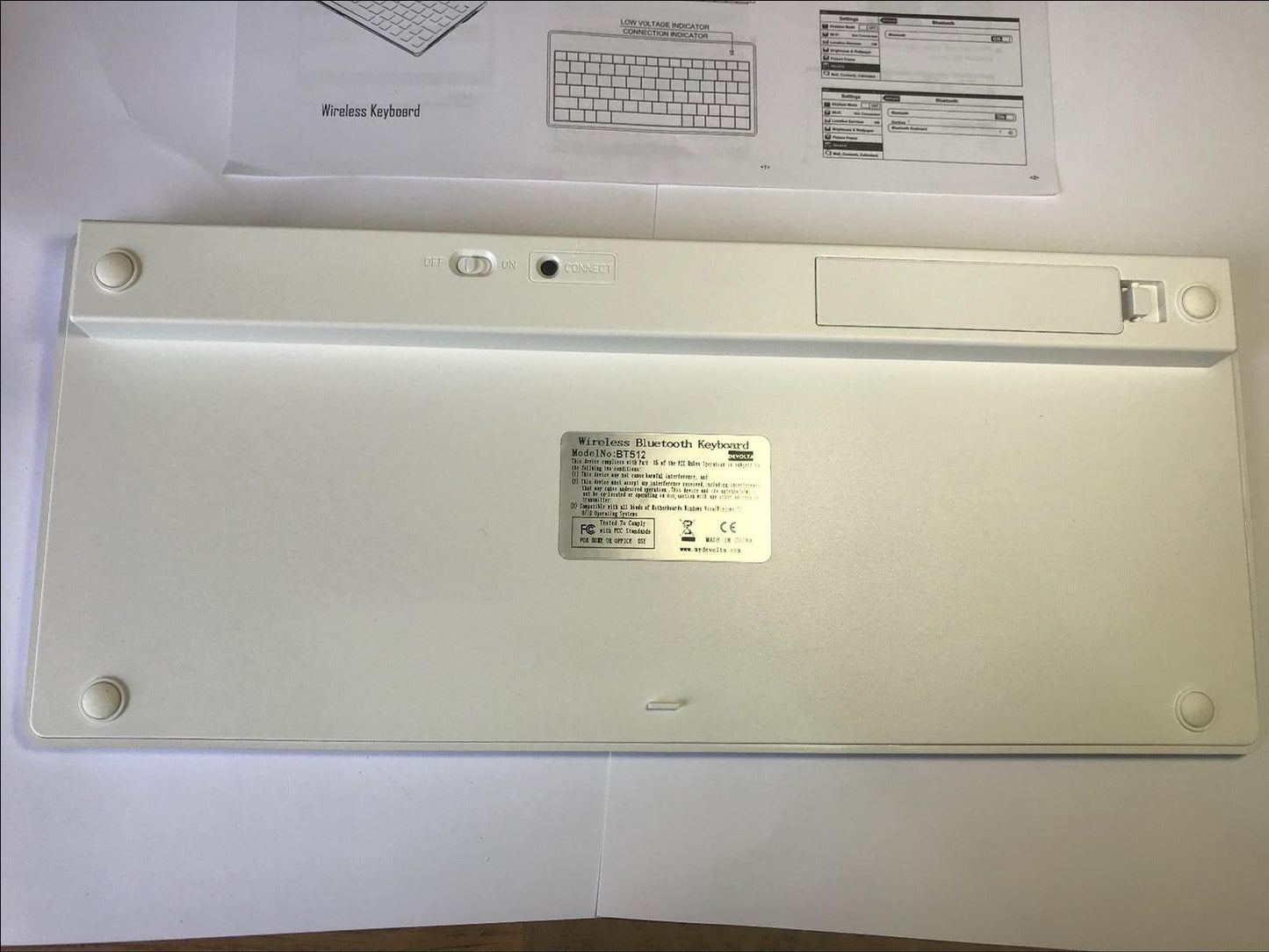 White/Silver Wireless Bluetooth Keyboard for SAMSUNG UE40D6100SK SMART TV