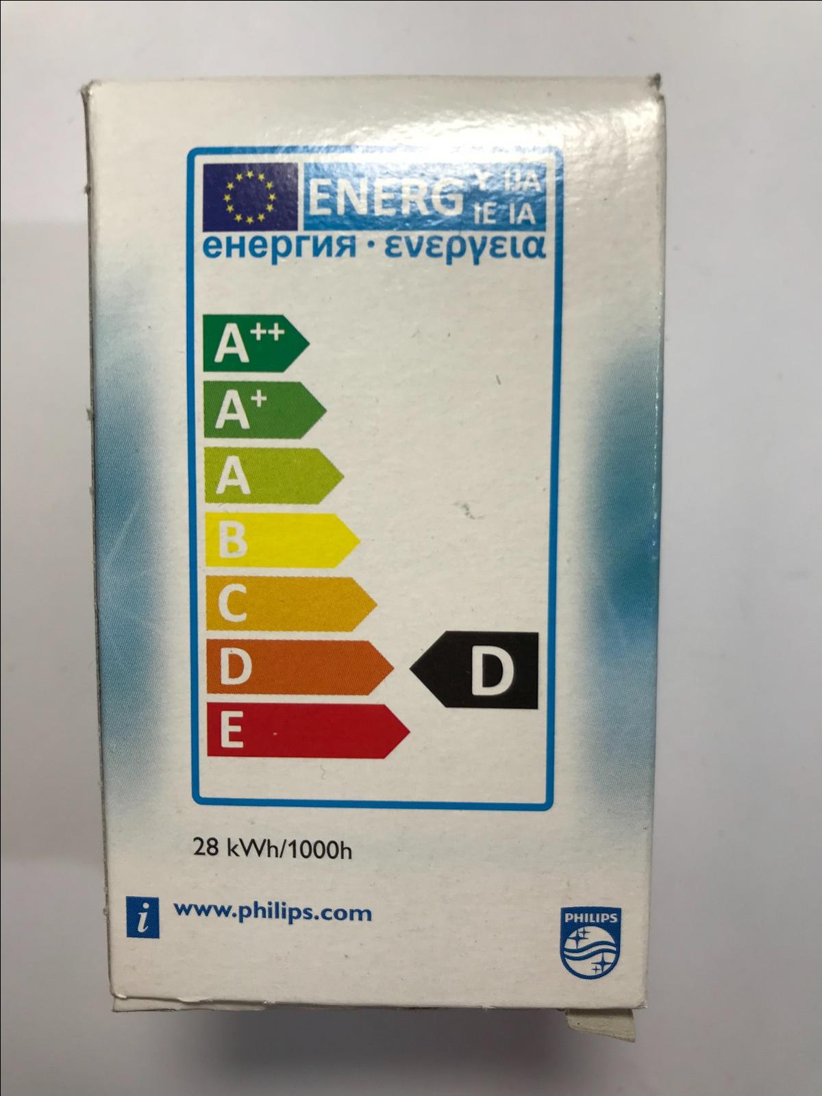 Philips 28W = 35W Dimmable Warm White BC B22 Halogen Classic Globe Light Bulb