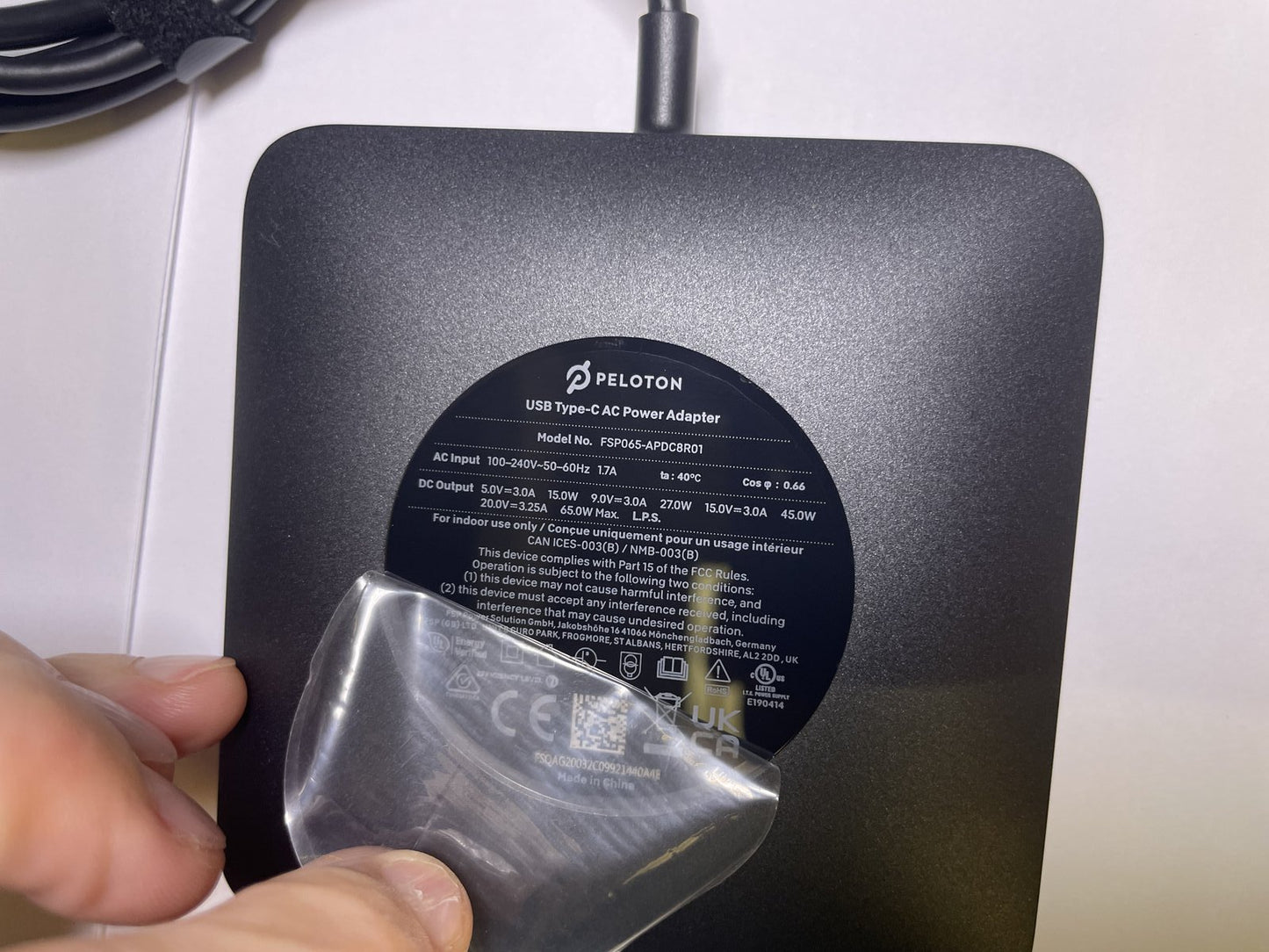 Replacement AC Adaptor Power Supply for Peloton Bike+ (USB‑C) PLTN‑TTR01 / PL‑02