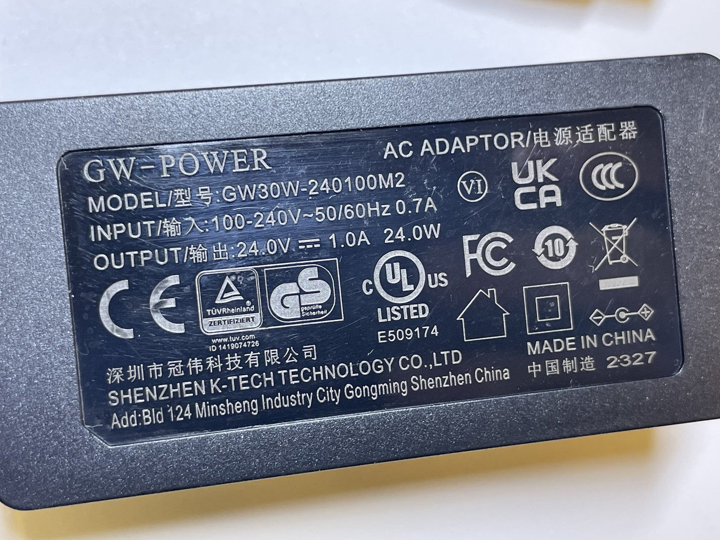 Dymo Labelwriter 400 Label Printer 24V 1A Mains AC-DC Adaptor Power Supply PSU