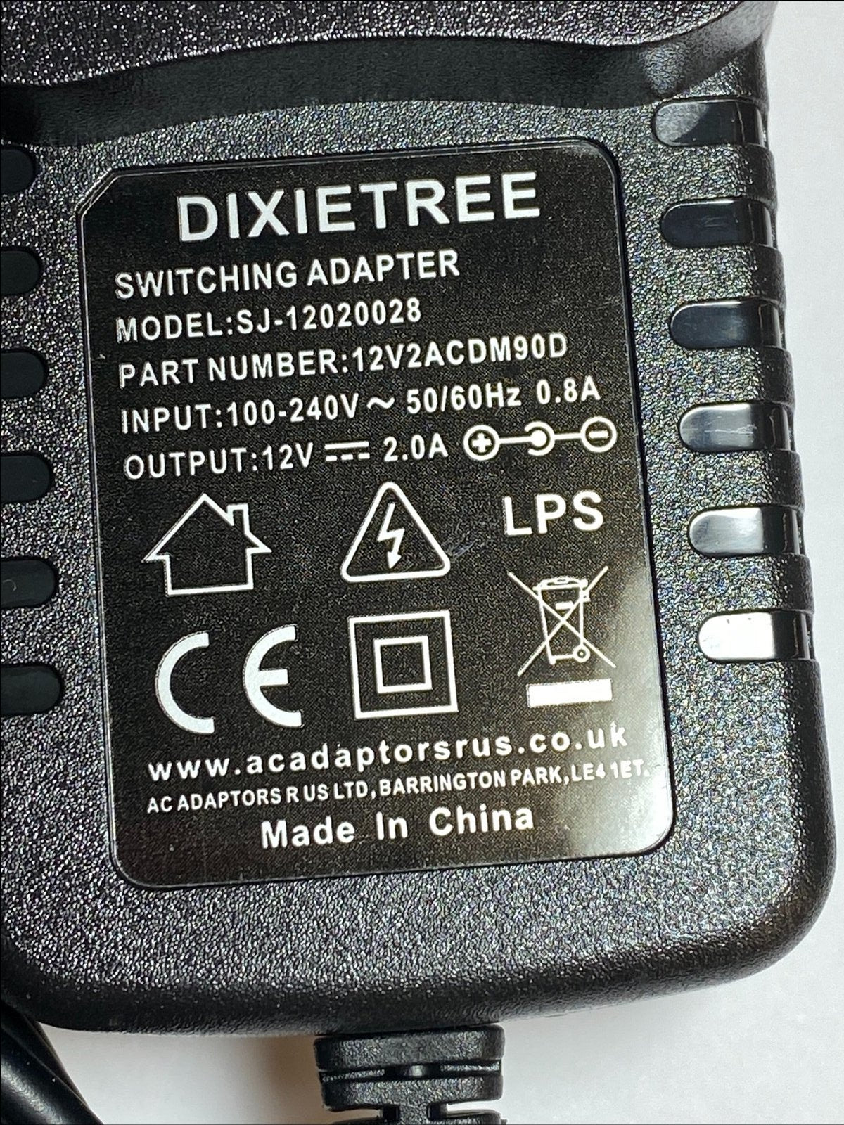 Replacement 12V AC-DC Adaptor for Hikvision DS-7204HGHI-SH 4 Channel CCTV DVR