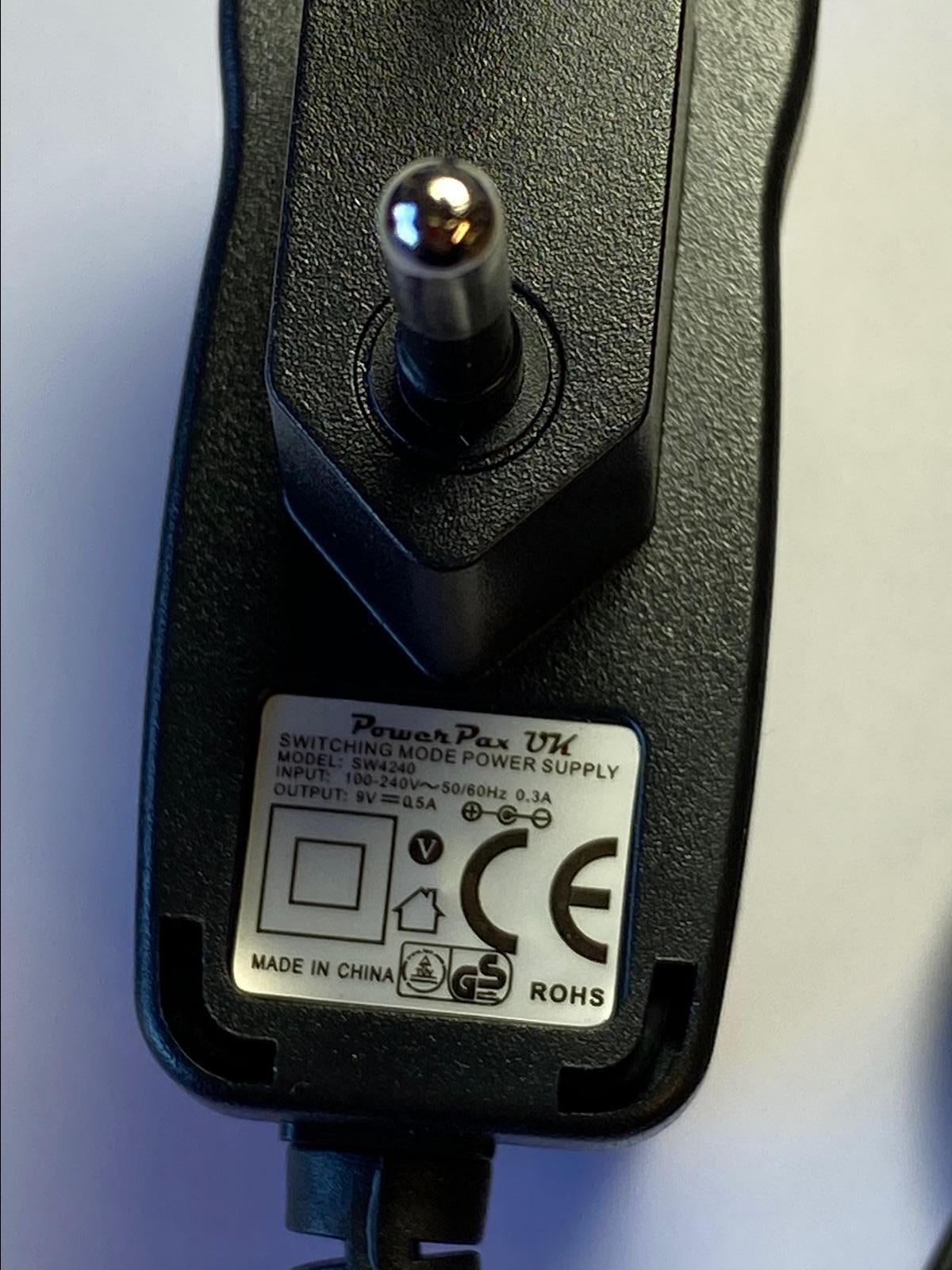 EU EUROPEAN 9V 0.5A AC-DC Adaptor Switching Mode Power Supppy SW4240 5.5 x 2.1