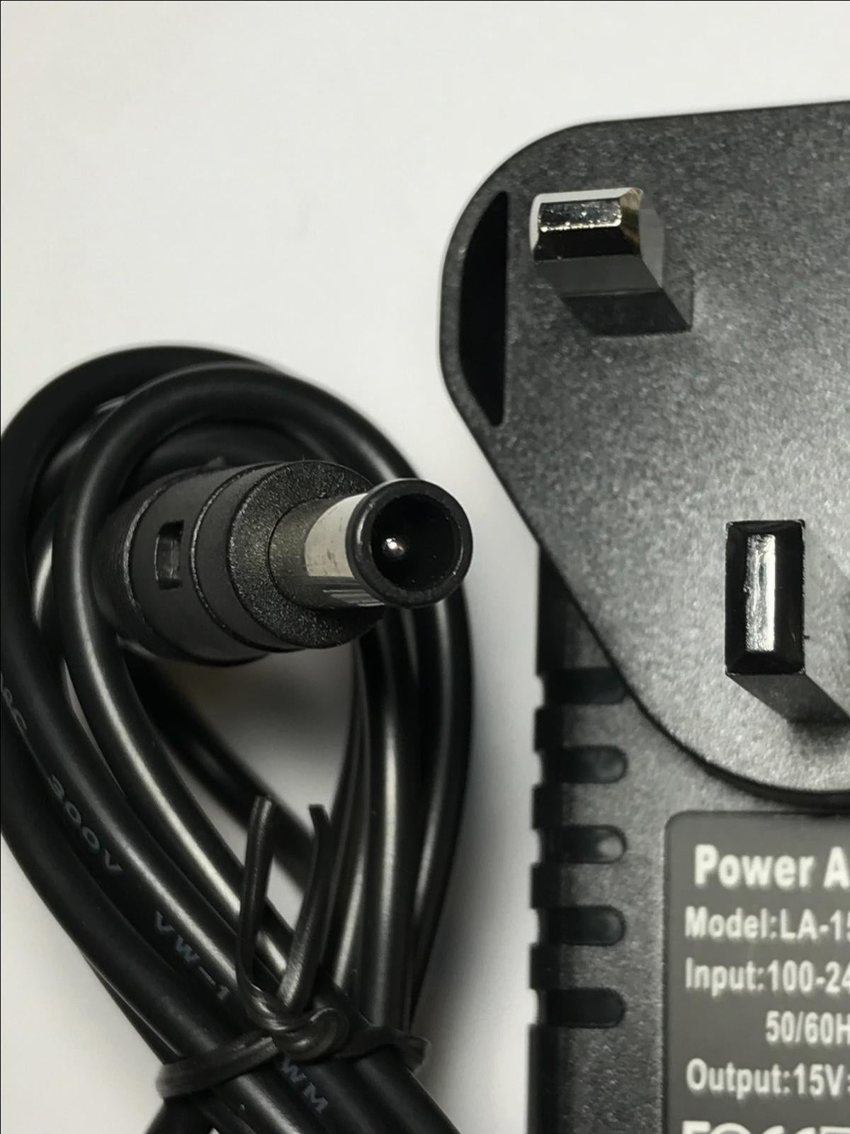 Replacement UK 15V AC-DC Adaptor for Small Portable Bluetooth Speaker SRS-XB3