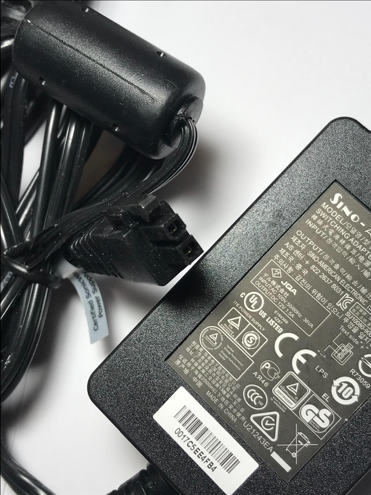 Replacement for Sunny Switching Adaptor SYS1319-1812-T3 12V 1.5A for Sonicwall