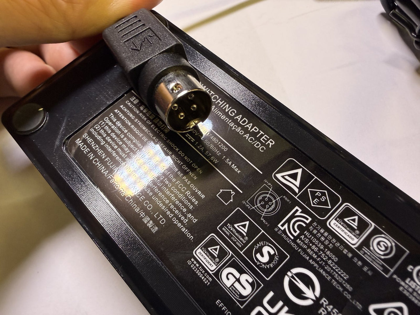 48.0V 1.2A 57.6W 48V 1.2A Switching Adapter FJ-SW20174801200 4 Pin Din + UK Plug