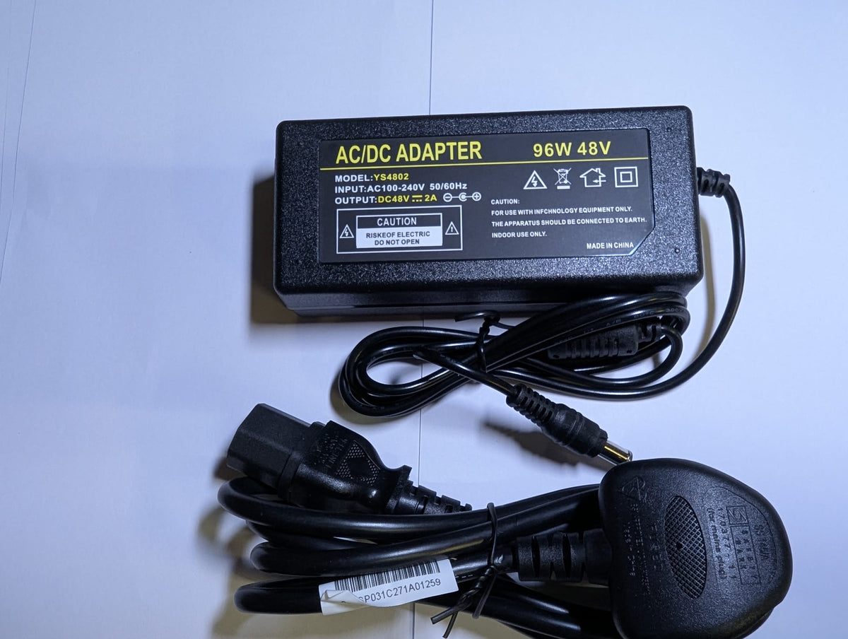 Replacement 48V AC-DC Adaptor Power Supply for Swann SRNVR-47300H 8 Channel NVR