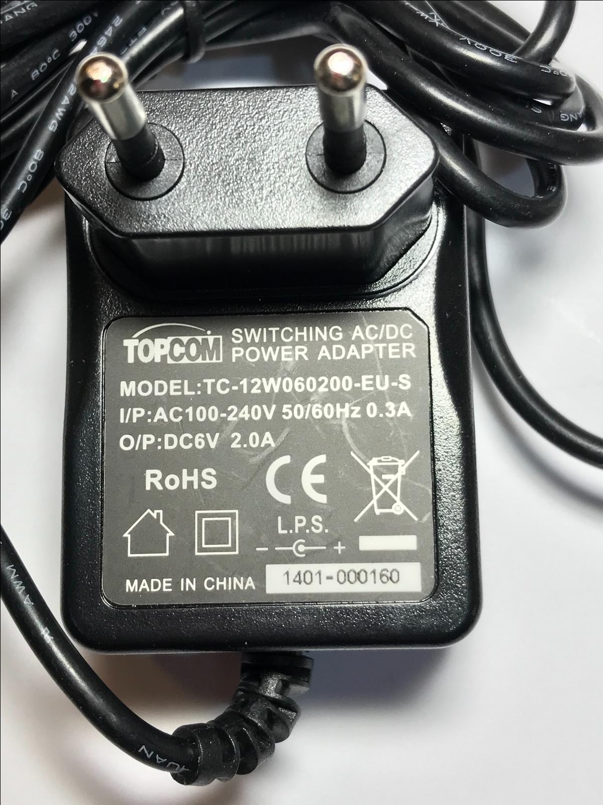 EU 6V 6.0V 0.6A 600mA AC-DC Switching Adaptor for Microlife BP A2 Basic Gentle +