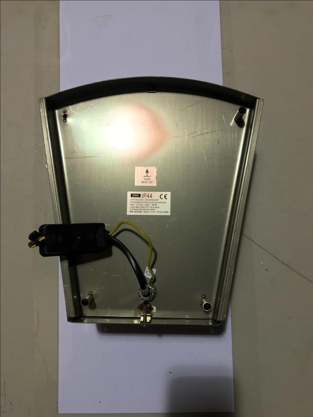 EX DISPLAY Zinc Single Curved Lantern Wall Fitting Stainless Steel ZN-20945-SST