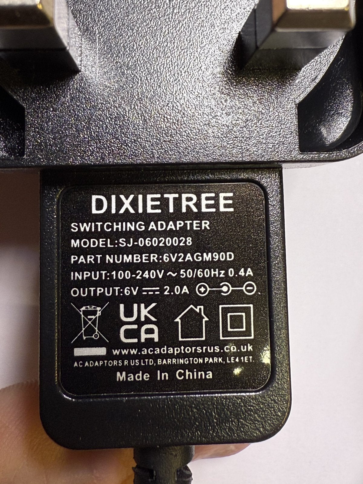 Replacement for 5.9V 1A AC-DC Adaptor for Bush Classic Dab radio model BD-1809