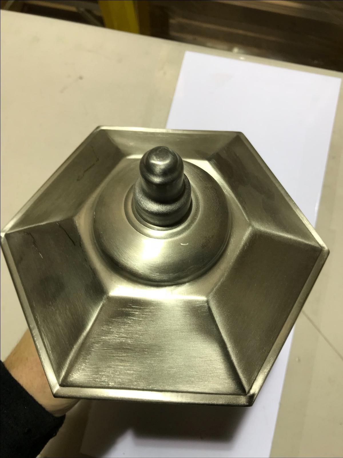 EX DISPLAY Forum Lighting ZETA Hexagonal Wall Lantern ZN-15906-SST