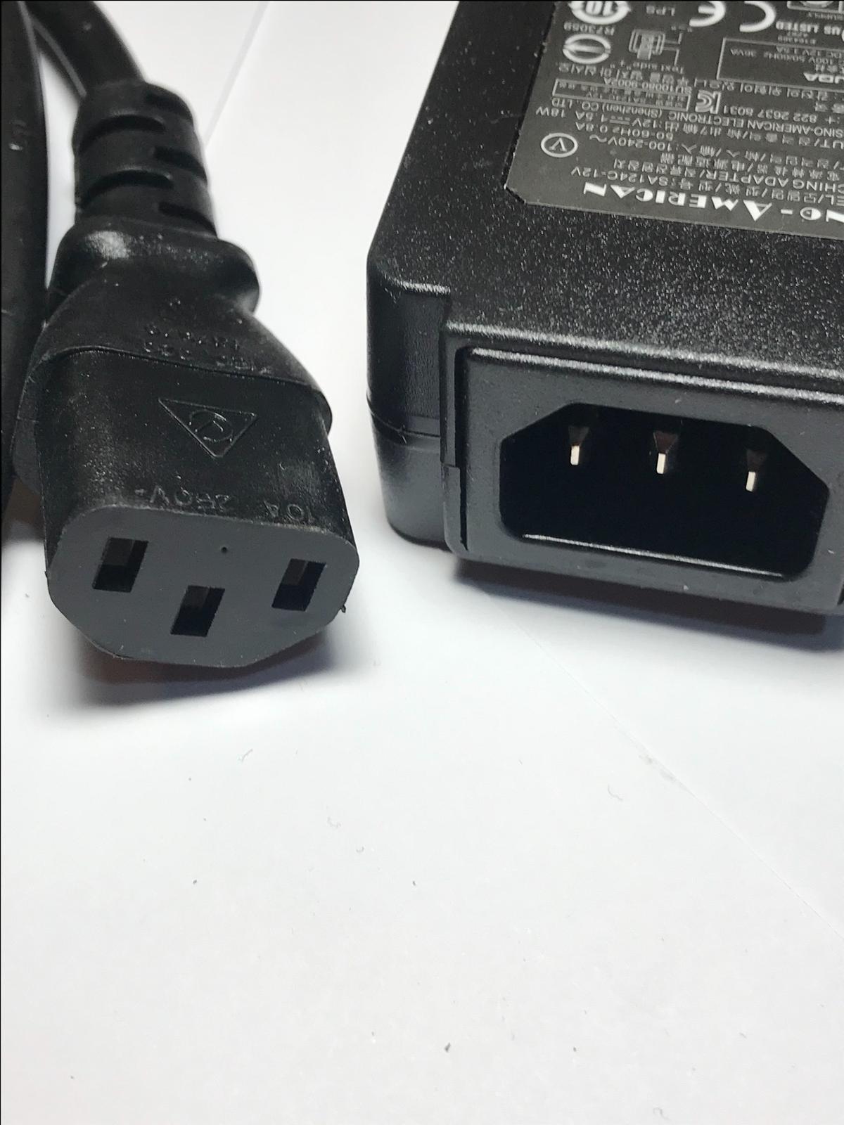 Genuine SINO AMERICAN Switching Adapter SA124C-12V 12V 1.5A 18W 4 Dell SonicWall