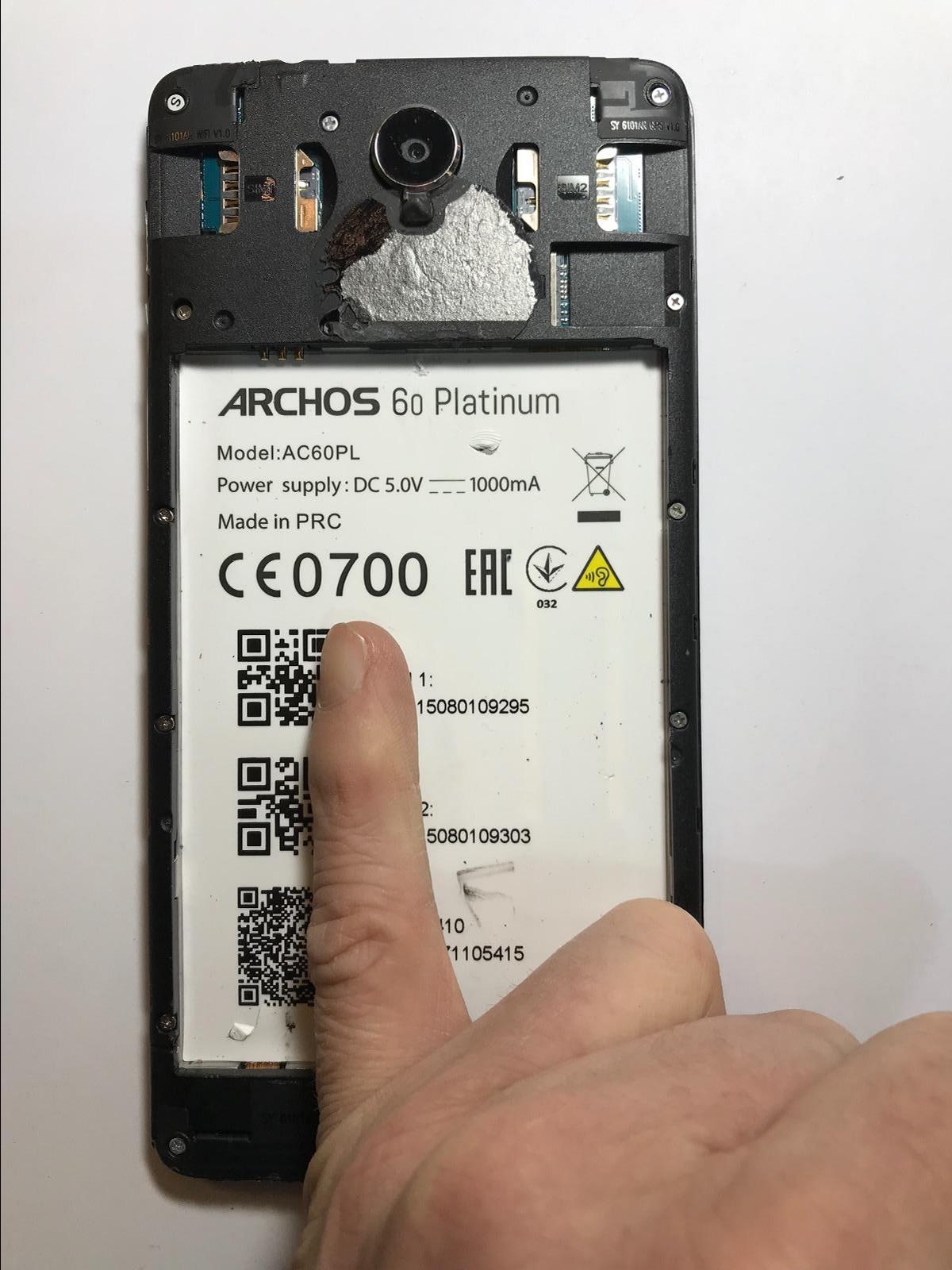 NAKED Ex Display ARCHOS 60 Platinum AC60PL Smartphone with Damaged Back
