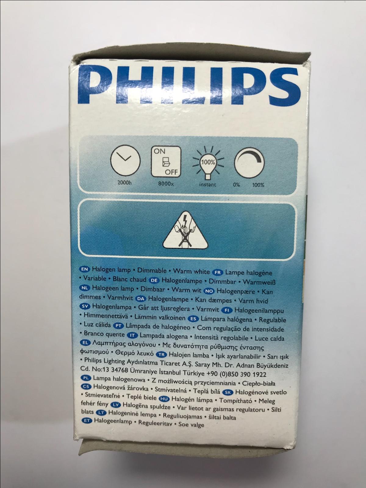 Philips 28W = 35W Dimmable Warm White BC B22 Halogen Classic Globe Light Bulb