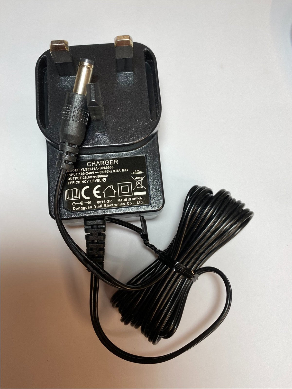 Replacement for 26V 0.5A Charger for Goodmans Cordless Stick Vac 408910 22.2V