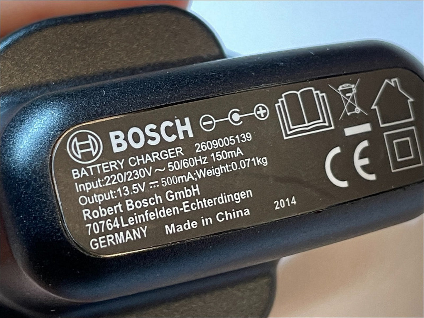 13.5V 500mA Bosch Battery Charger Constant Current 0.5A AC-DC Adaptor UK Plug