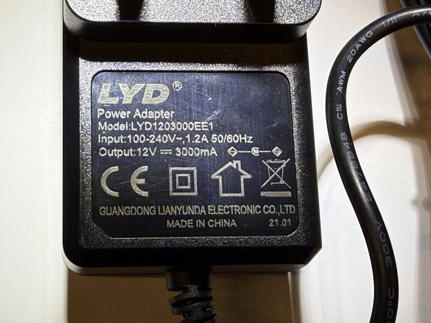 Replacement for 12V 2.5A AC SWITCHING MODE POWER SUPPLY ADAPTOR DBL25AF-120250