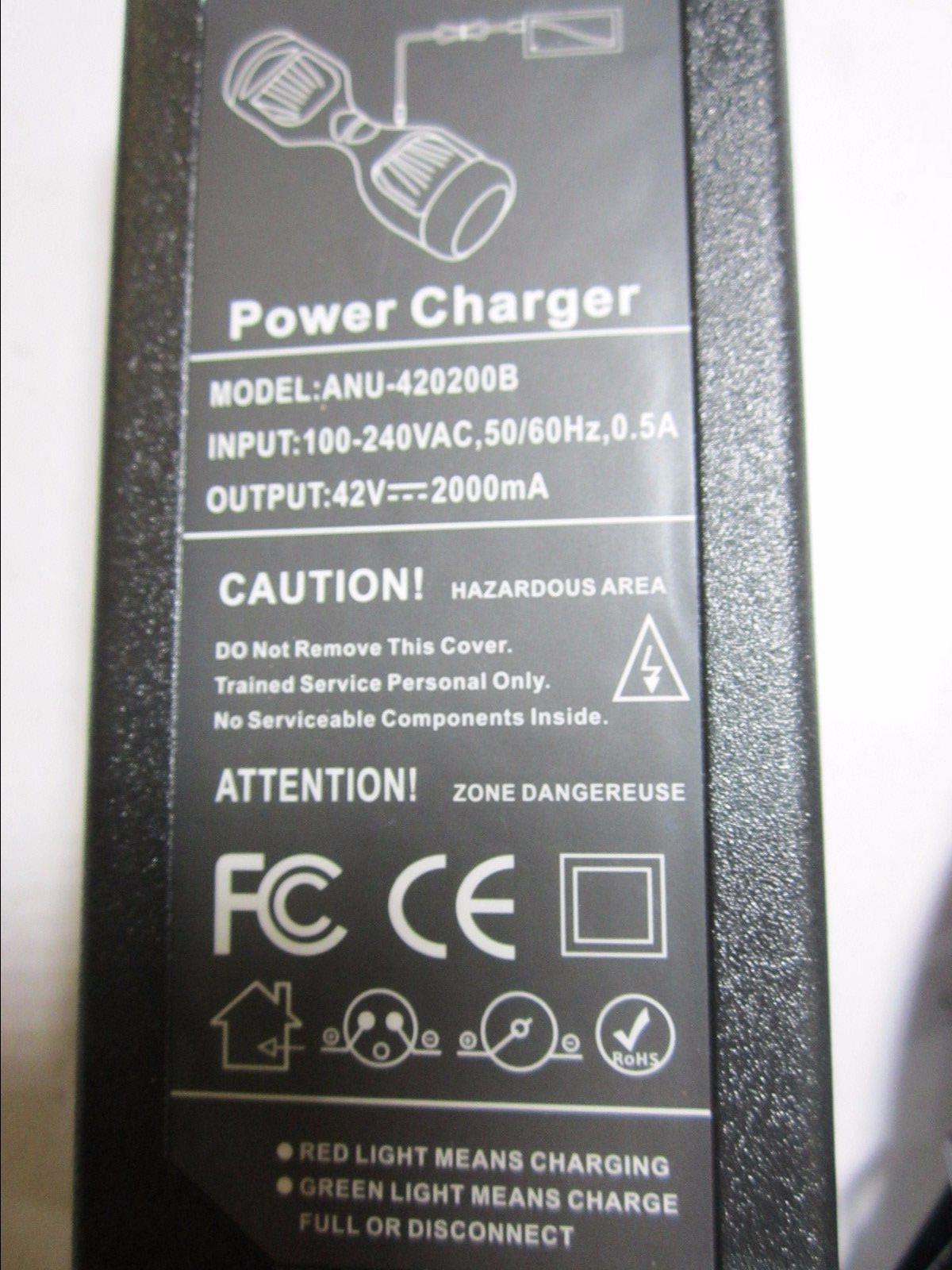 Clone of UK Replacement for 42V 2.0A Power Battery Charger for model ANU-420200A