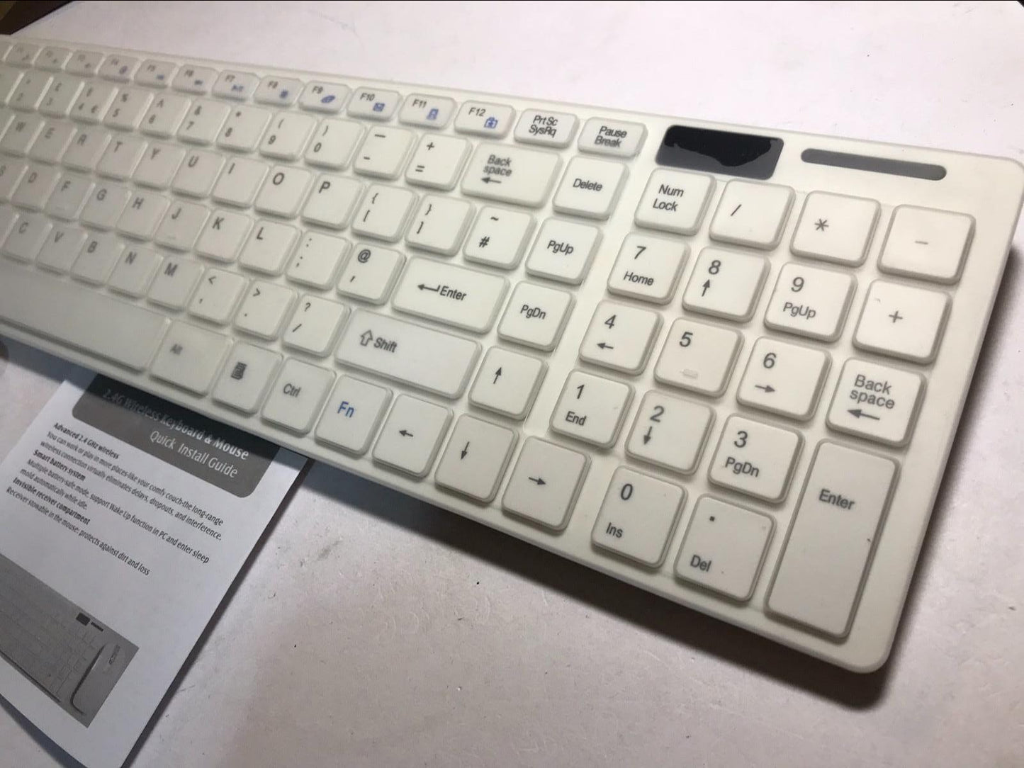 White Large UK English UK-EN Keyboard Layout Wireless Keyboard and Mouse Set