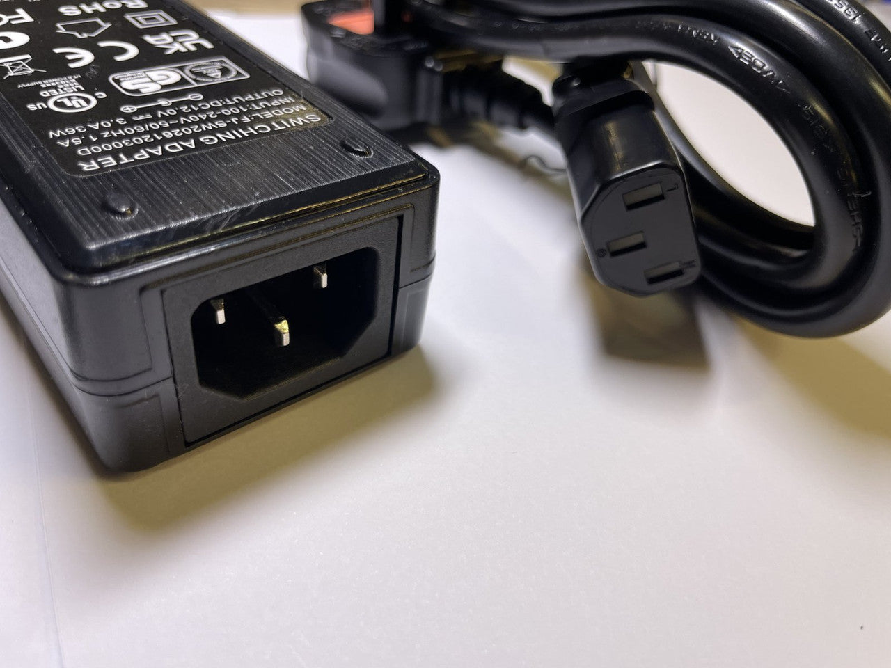 12.0V 3.0A 36W Switching Adapter Model FJ-SW20261203000D 12V 3A AC-DC Adaptor UK