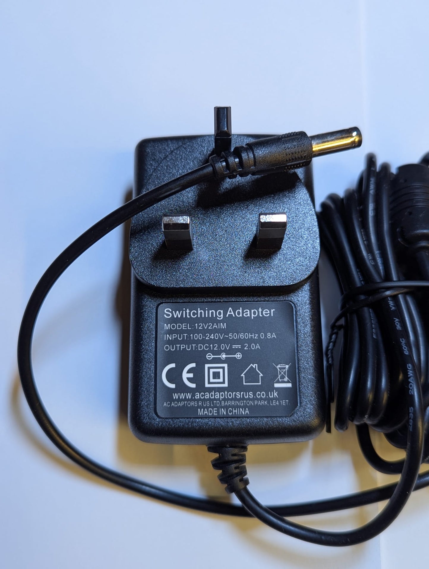 12V 2A Mains AC-DC Switch Mode Adapter Power Supply 5.5mmx2.1mm/2.5mmx15mm Long