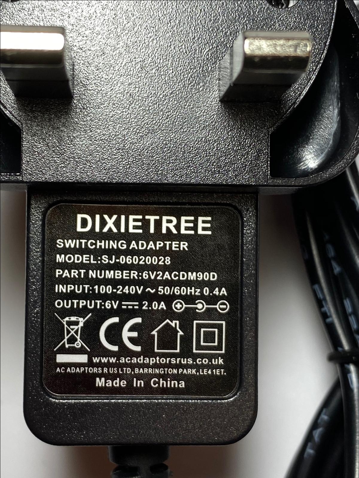 Replacement 6V 2A AC-DC Adaptor for Bush WO378 All-In-One Radio Micro System