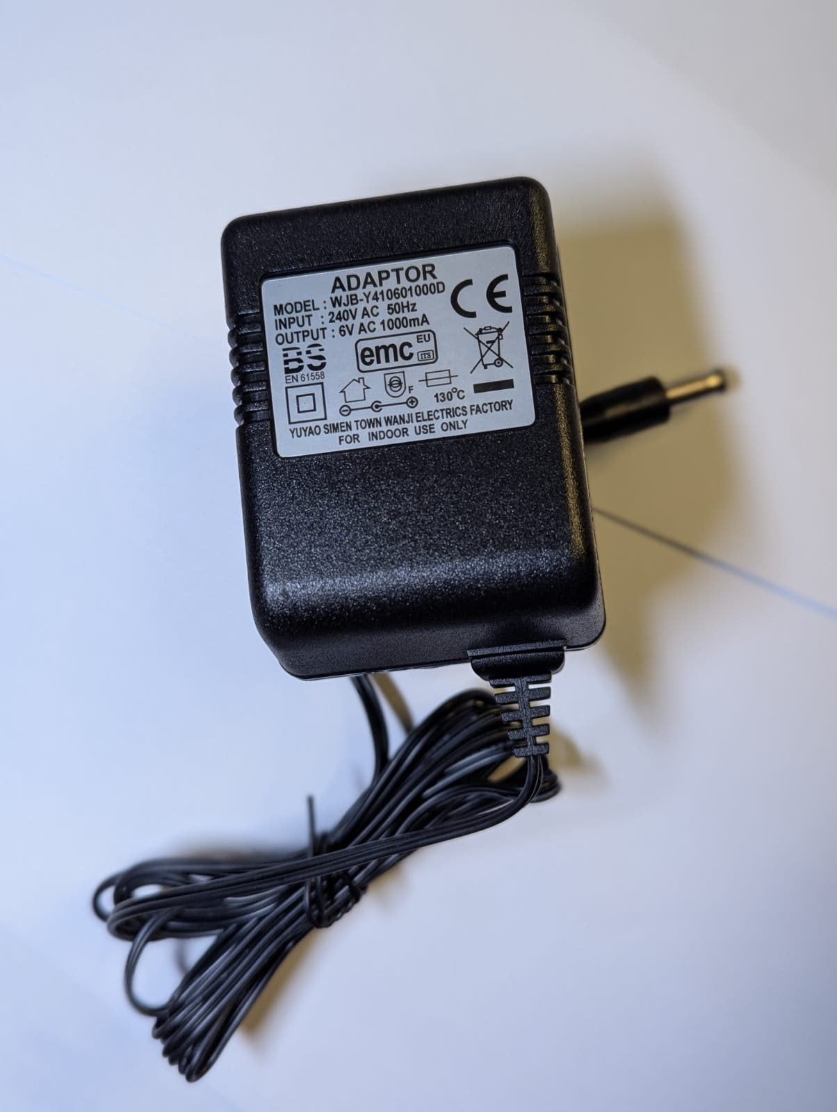 UK 6V 500mA AC/DC ADAPTOR BATTERY CHARGER for MODEL LK-D060050