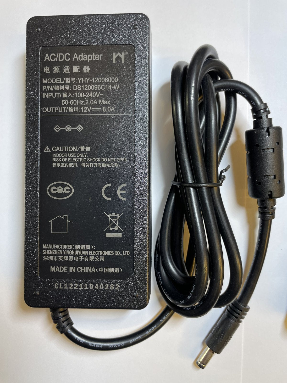 Replacement for 12V 8A AC-DC Adaptor Power Supply for Terramaster F4-220 NAS