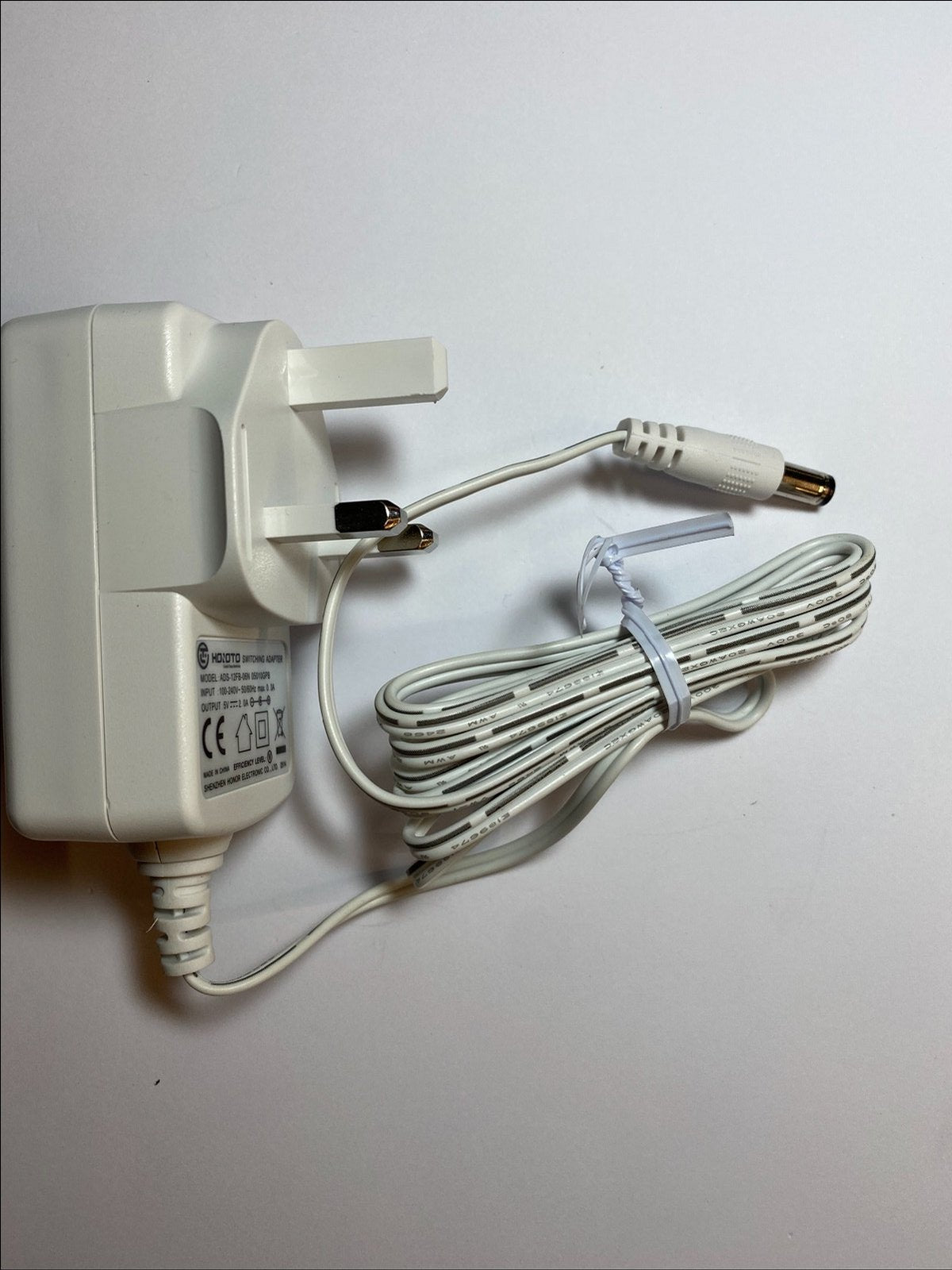 White 5V 2A 5.5mm x 2.5mm / 2.1mm AC-DC Switching Adaptor Power Supply UK Plug