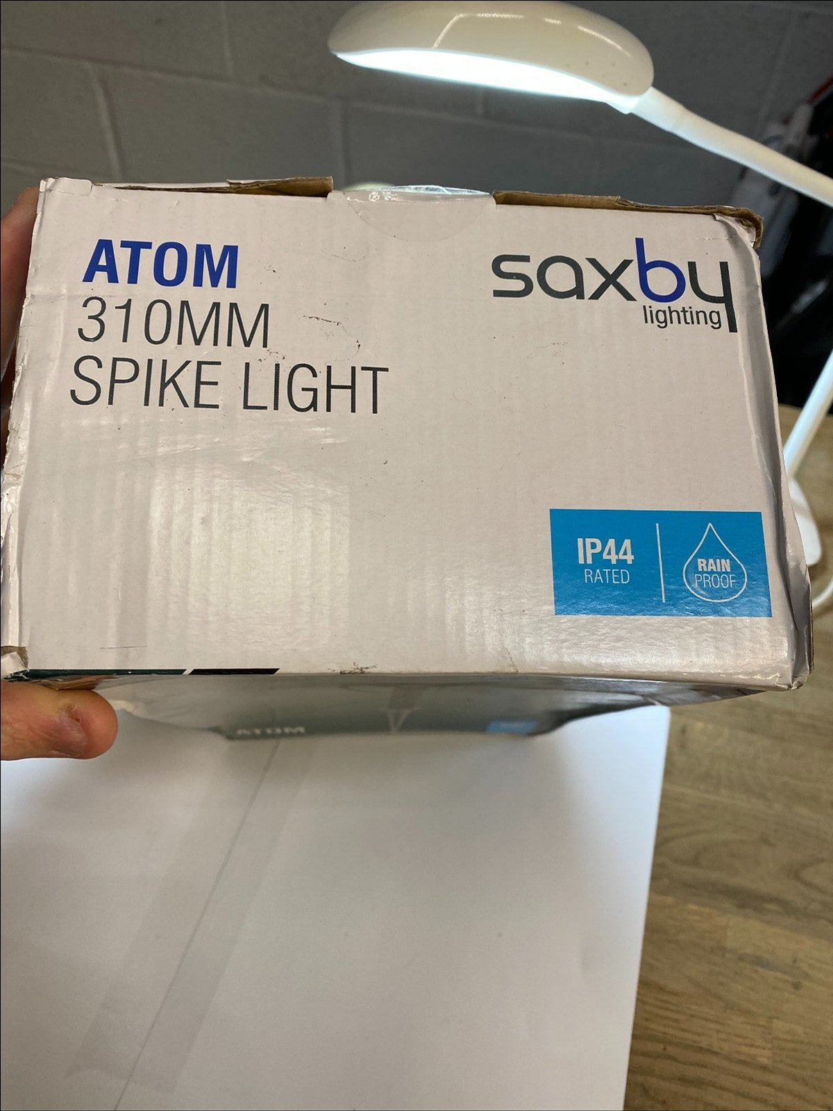 Saxby Ligthing Atom 310mm Spike Light Matt Black IP44 Rain Proof 233040 3 Metres