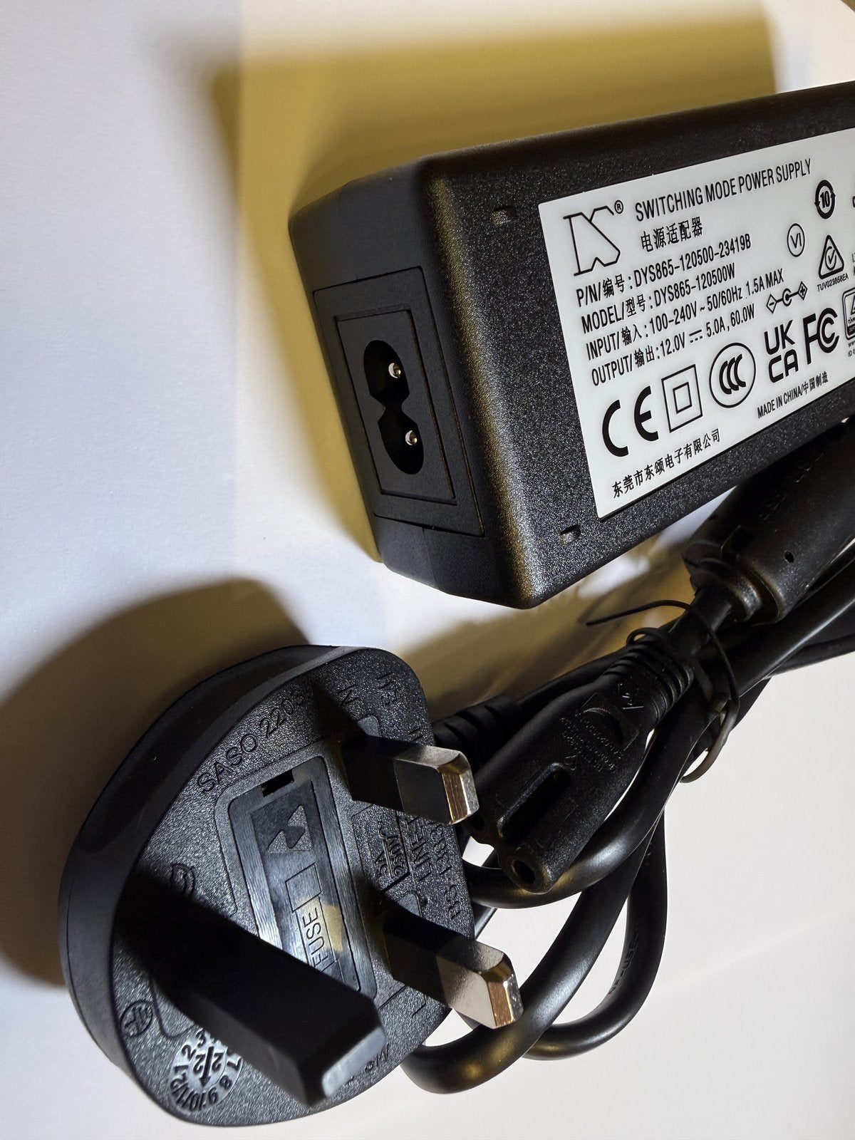 Goodmans LD1501 LCD TV Replacement 12V Mains 5A UK Power Supply Adaptor