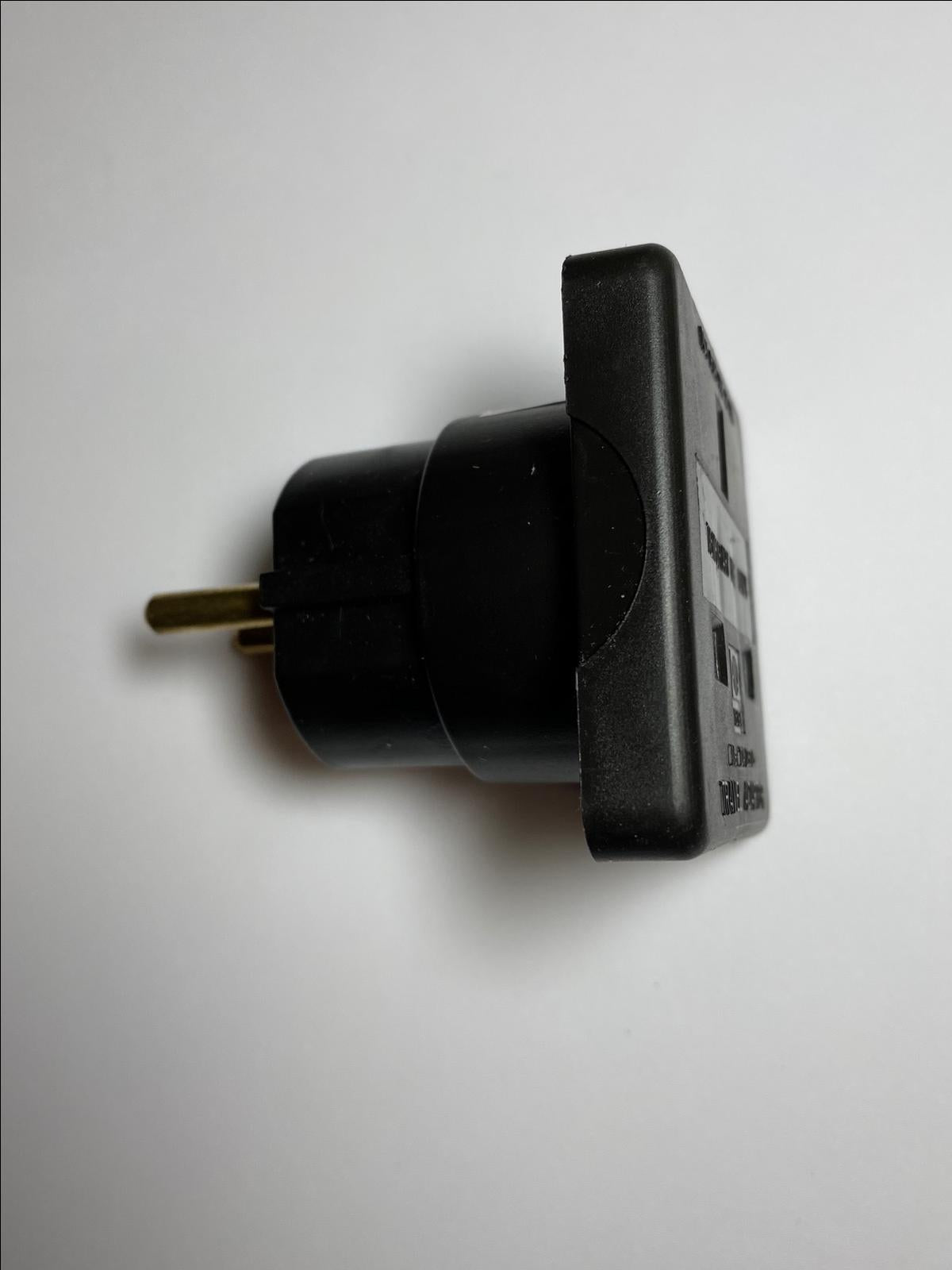 UK 3 Pin Plug to EU European 2 Pin Travel Convertor Adaptor