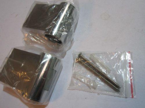 2 x 22mm Chrome Riser Rail Pole Fixings with Screws and Raw Plugs