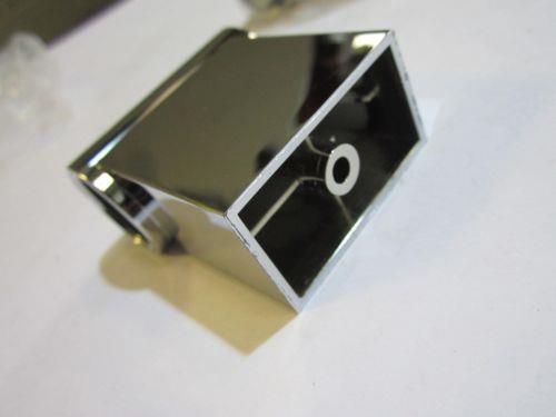 2 x 22mm Chrome Riser Rail Pole Fixings with Screws and Raw Plugs