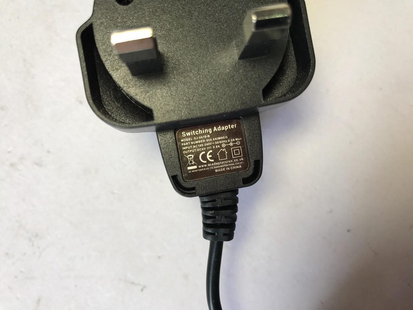 Replacement 6.5V 550mA Switching Power Supply for Chicco Top Video Baby Monitor