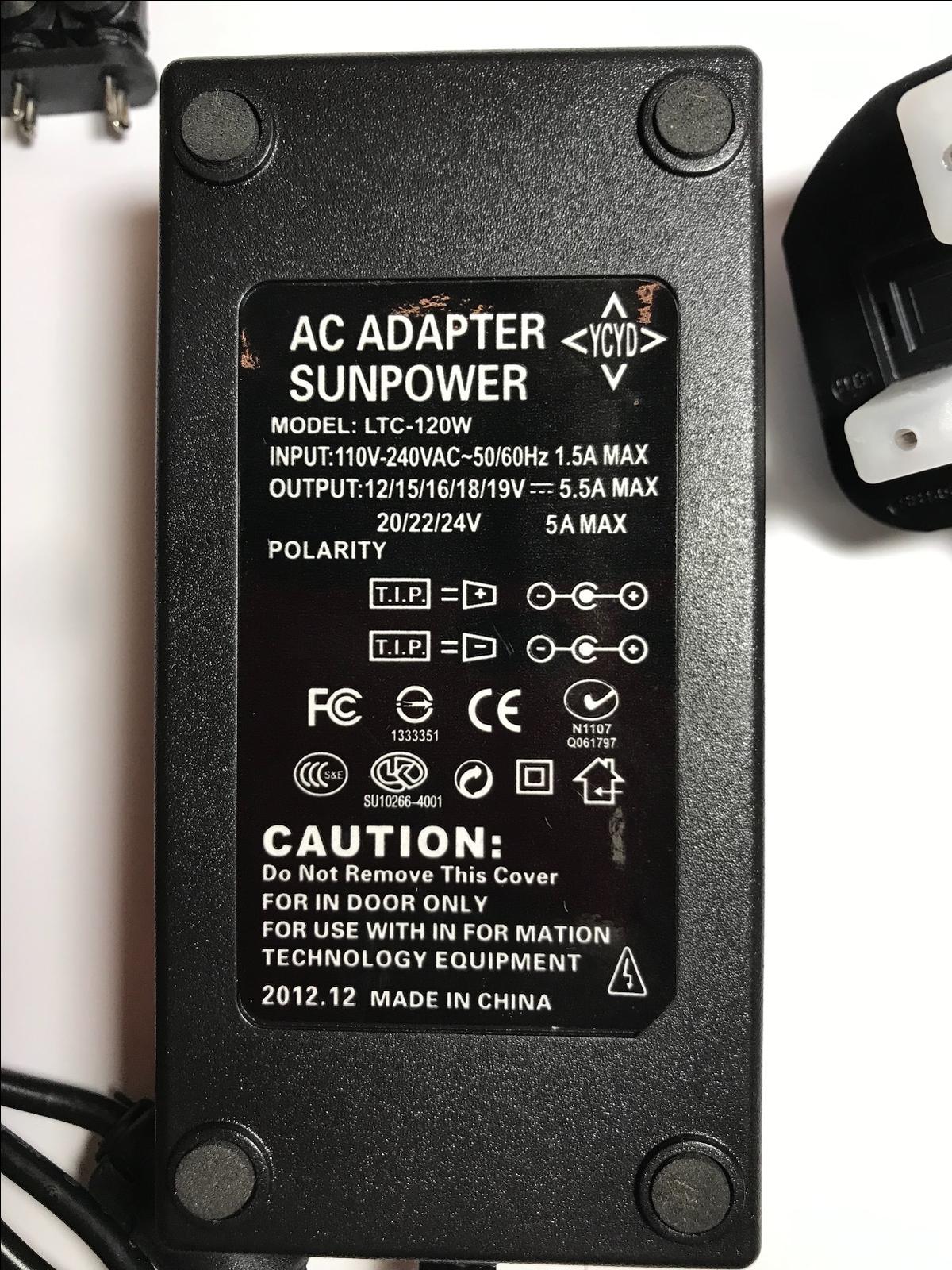 Universal AC-DC Switching Adaptor Power Supply 12V 15V 16V 18V 19V 20V 24A UK